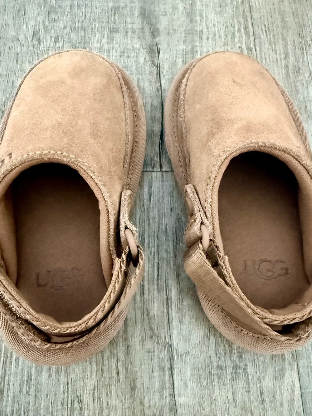 UGG Kids Chestnut Suede Clog Slippers GoldenStar